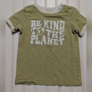 Little Co. Olive Green Kids T-Shirt with Eco Message